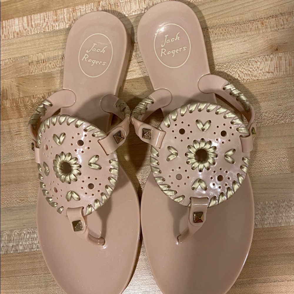 Jack Rogers Georgica Blush Jelly Sandals  Sz. 8